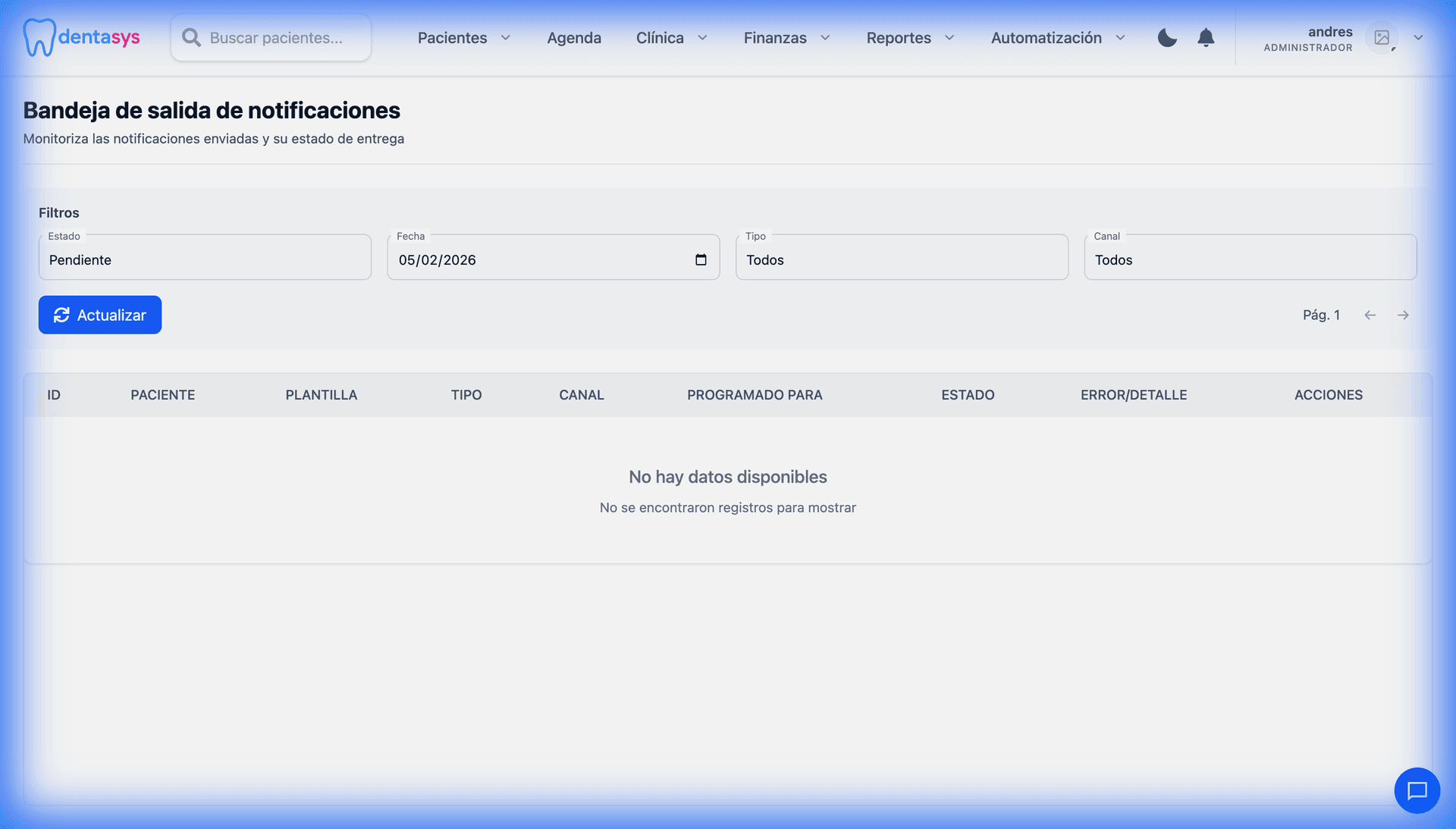 Bandeja de Salida en Tiempo Real